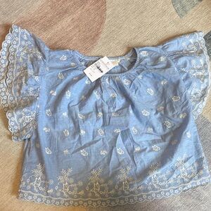 NEXT Blue Embroidered Top NWT Sz 5-6